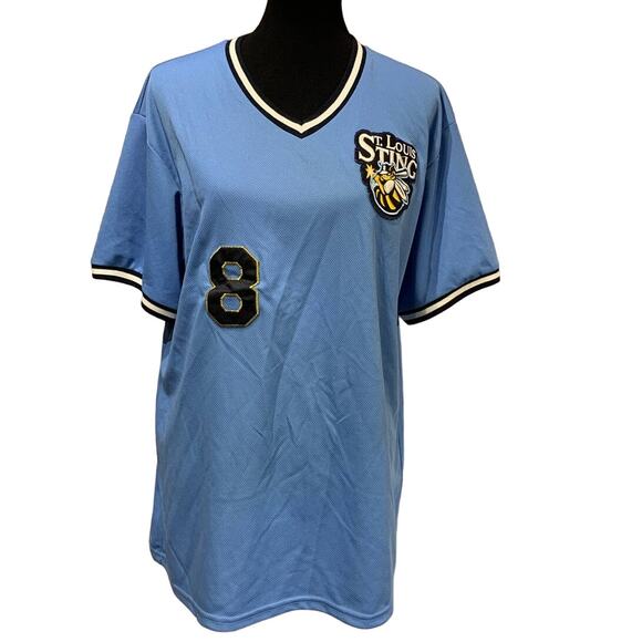 St Louis Sting Other - New St Louis Sting Large Number 8 Short Sleeve VNeck Baseball Jersey Shirt